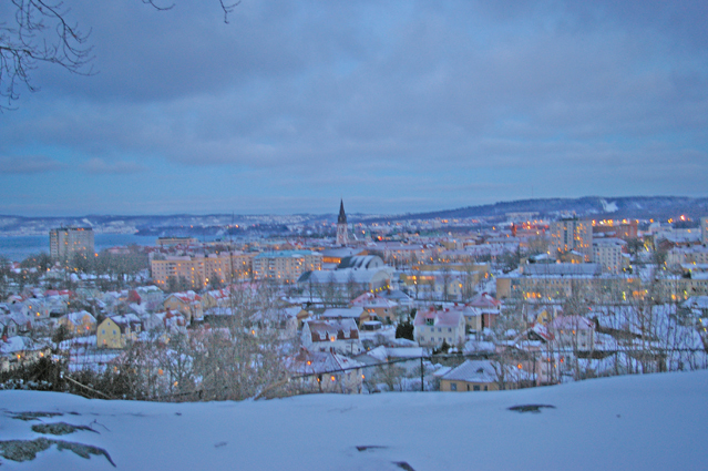 Vinterbild över Jönköping
